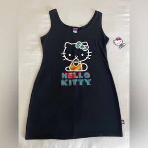 NWT Hello Kitty Black Mini Dress - Sanrio Y2K Slip Dress - Size XL